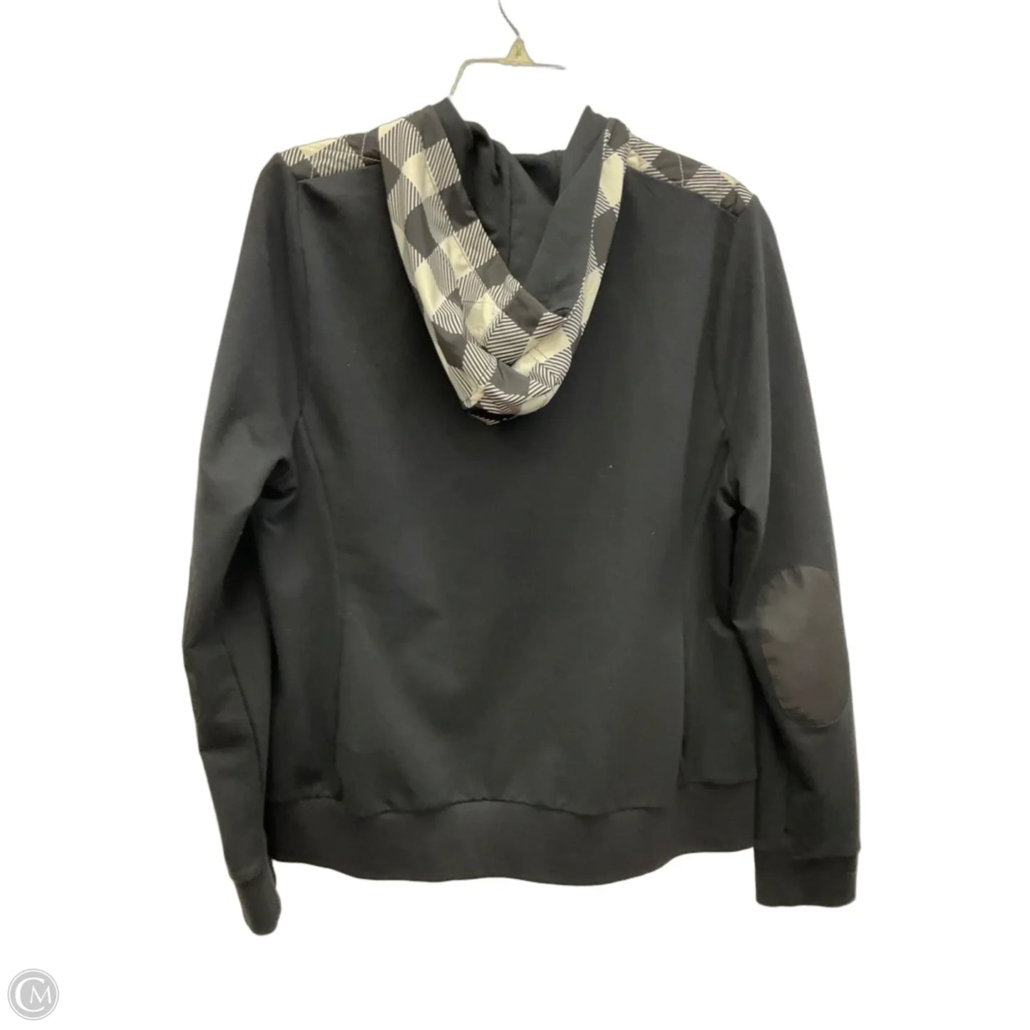 Athletic Jacket By Lauren By Ralph Lauren In Black & Cream, Size: Xl