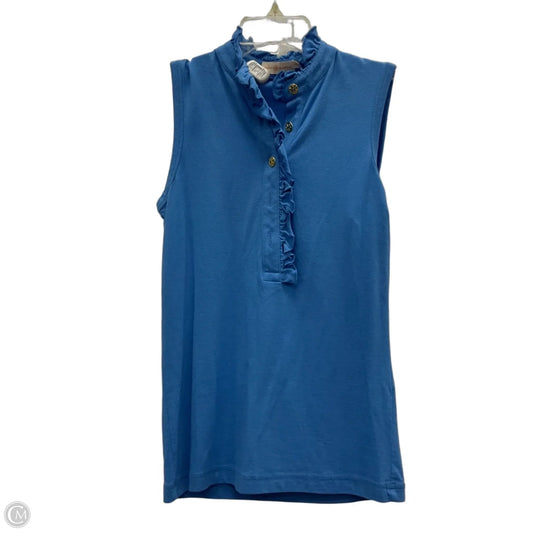 Top Sleeveless Designer By Tory Burch In Blue, Size: Xs