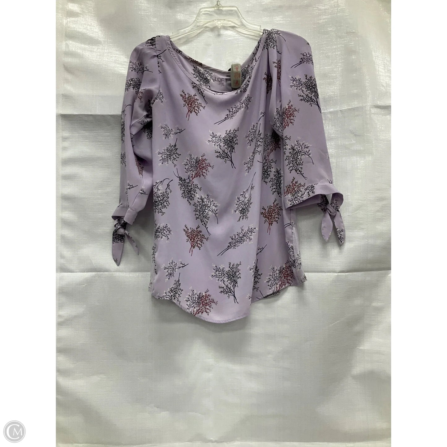Top 3/4 Sleeve By Loft In Purple, Size: Xs