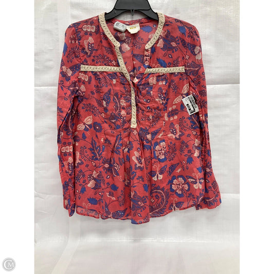 Top Long Sleeve By Maeve In Pink, Size: M
