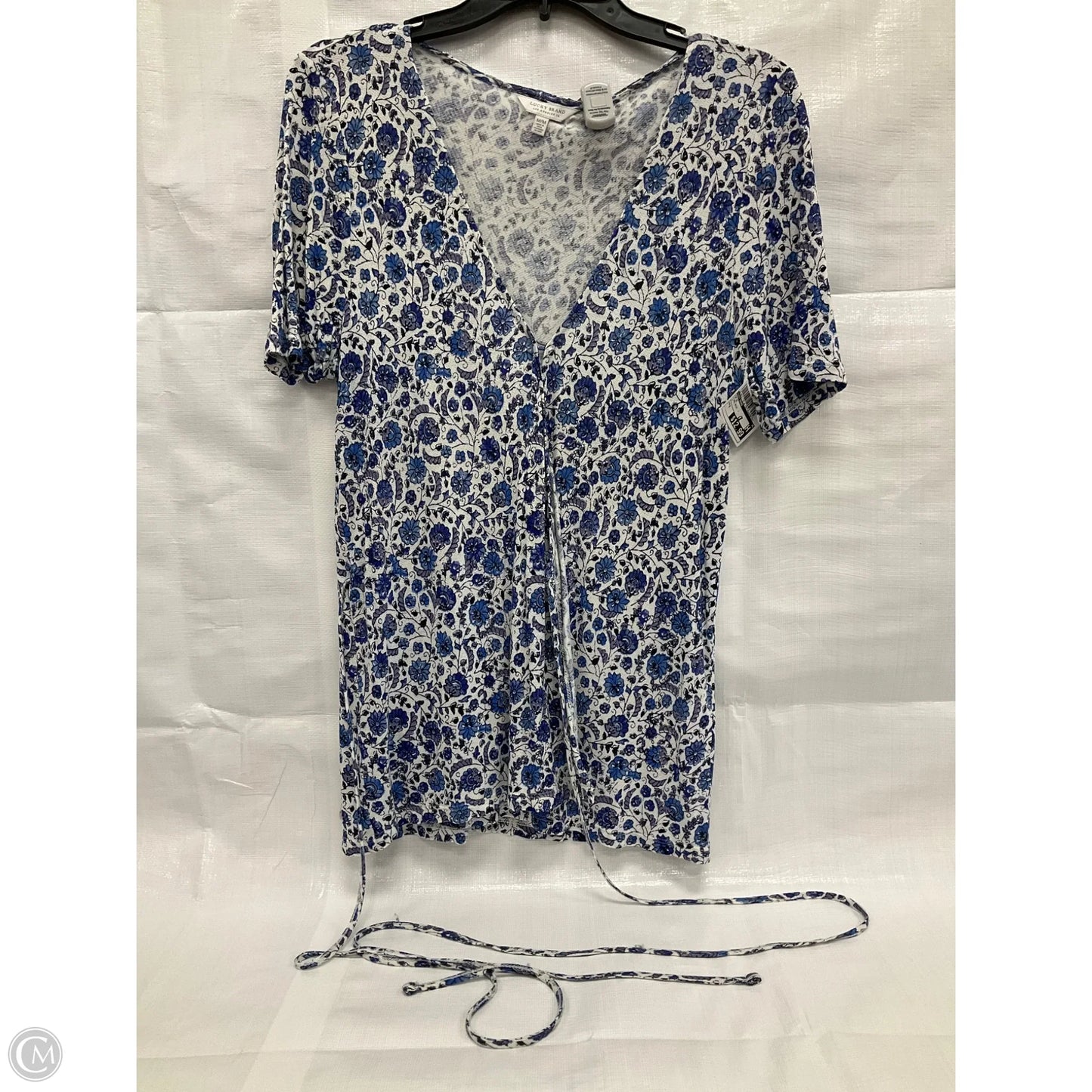 Top Short Sleeve By Lucky Brand In Floral Print, Size: M