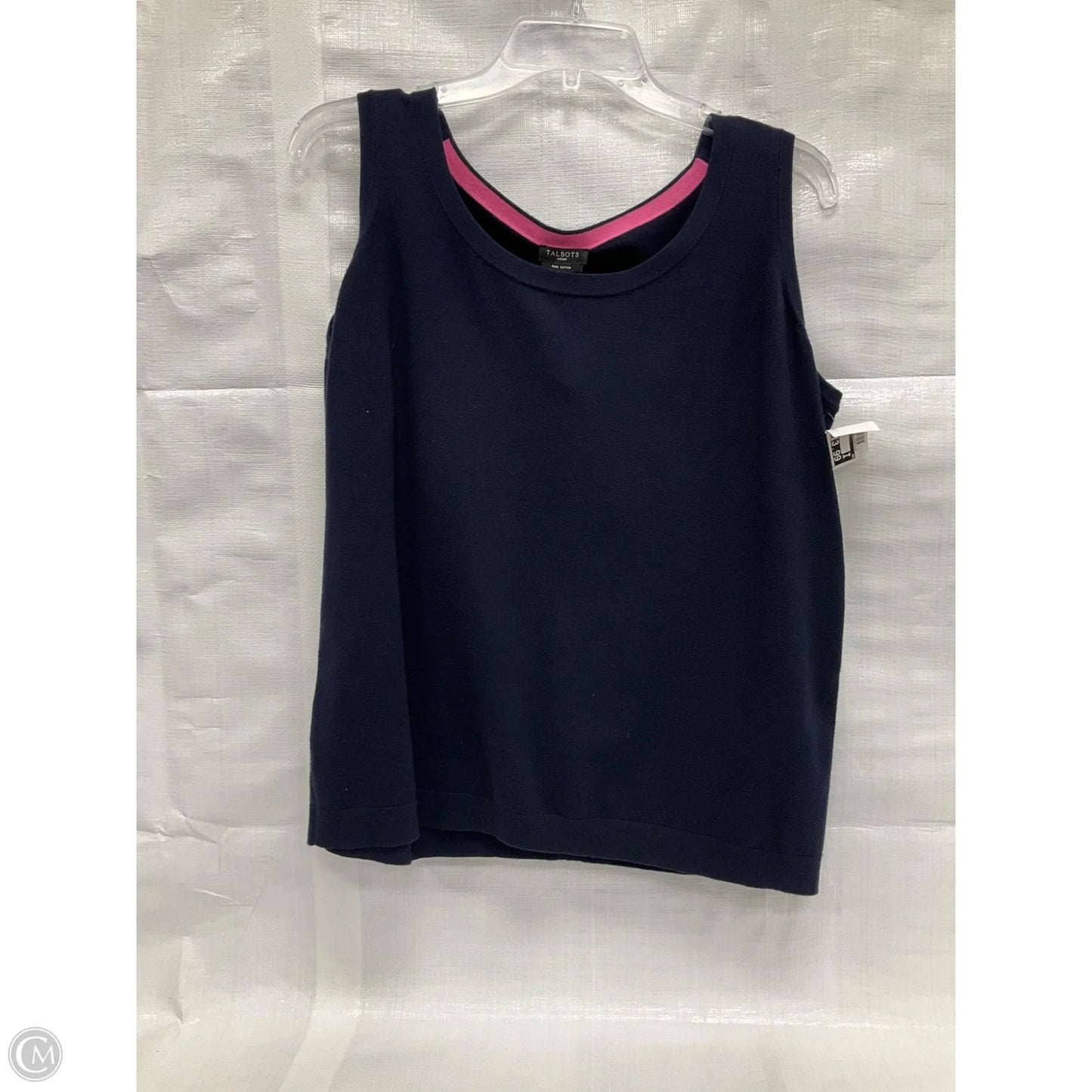 Top Sleeveless By Talbots In Navy, Size: 1x