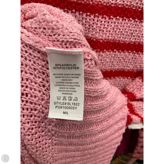 Sweater By Cozy In Pink & Red, Size: M