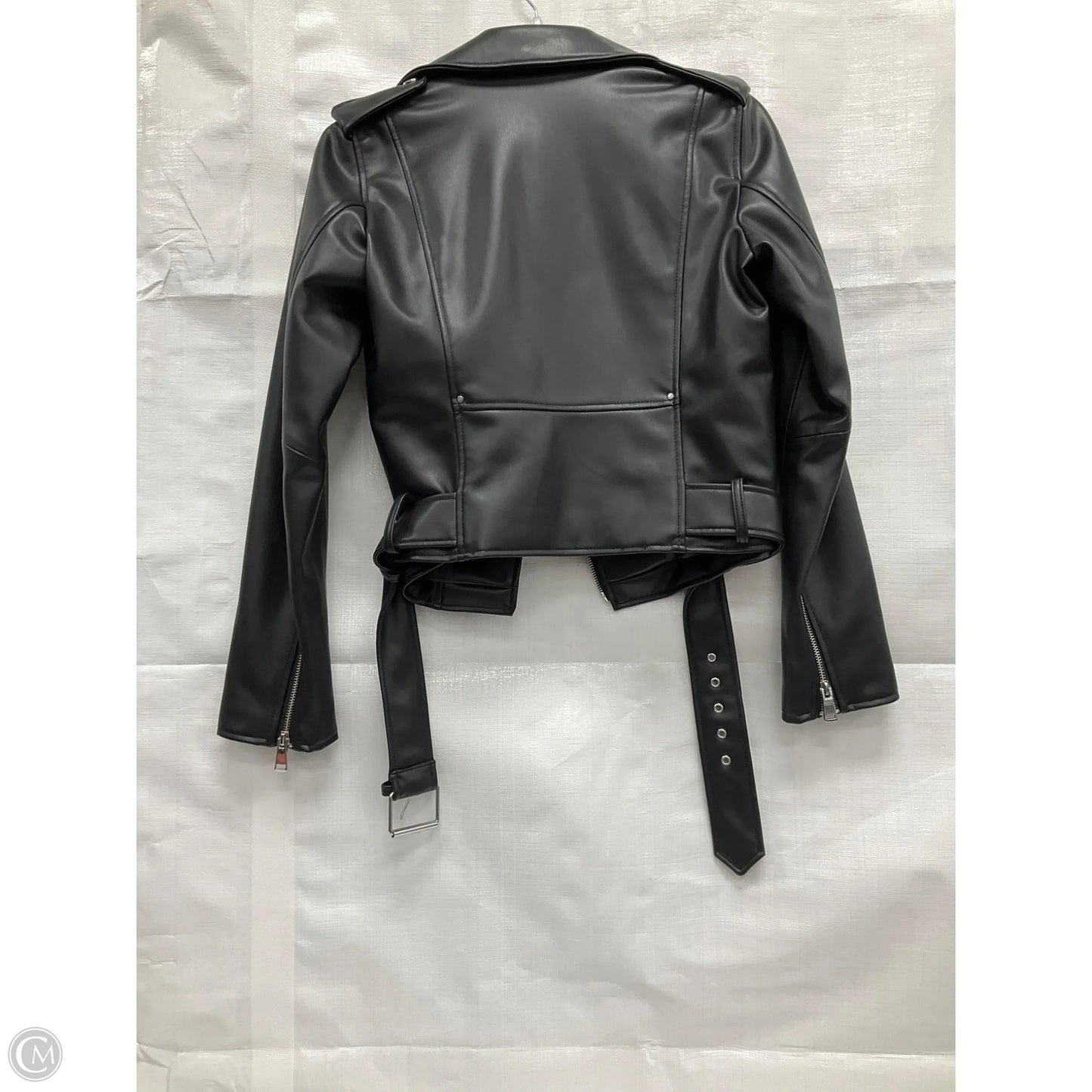 Jacket Moto Leather By Zara In Black, Size: S
