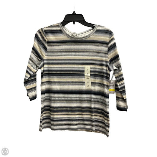Top 3/4 Sleeve By Studio Works In Striped Pattern, Size: M