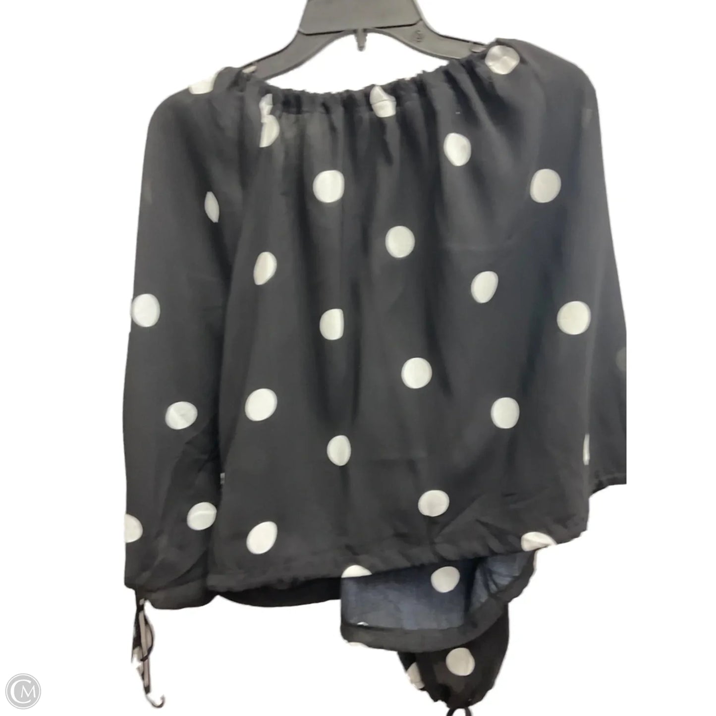 Top Long Sleeve By Cmb In Polkadot Pattern, Size: 10