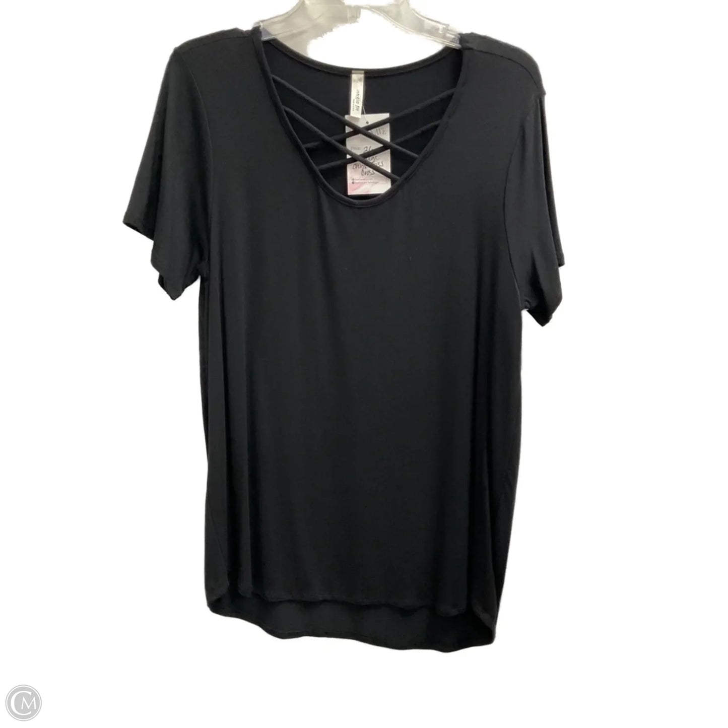 Top Short Sleeve By Clothes Mentor In Black, Size: L