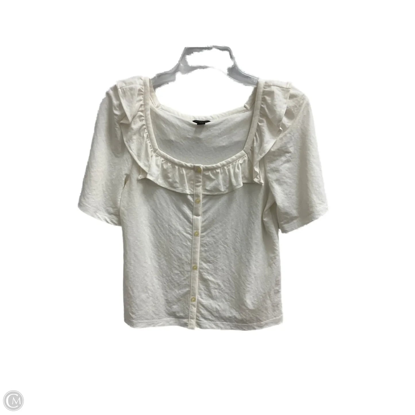 Top Short Sleeve By Ann Taylor In White, Size: Xxsp