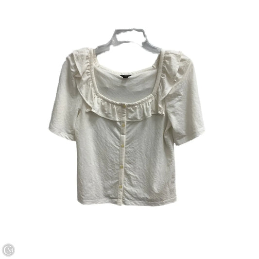 Top Short Sleeve By Ann Taylor In White, Size: Xxsp