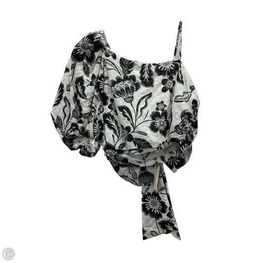 Top Short Sleeve By Maeve In Black & White, Size: 6