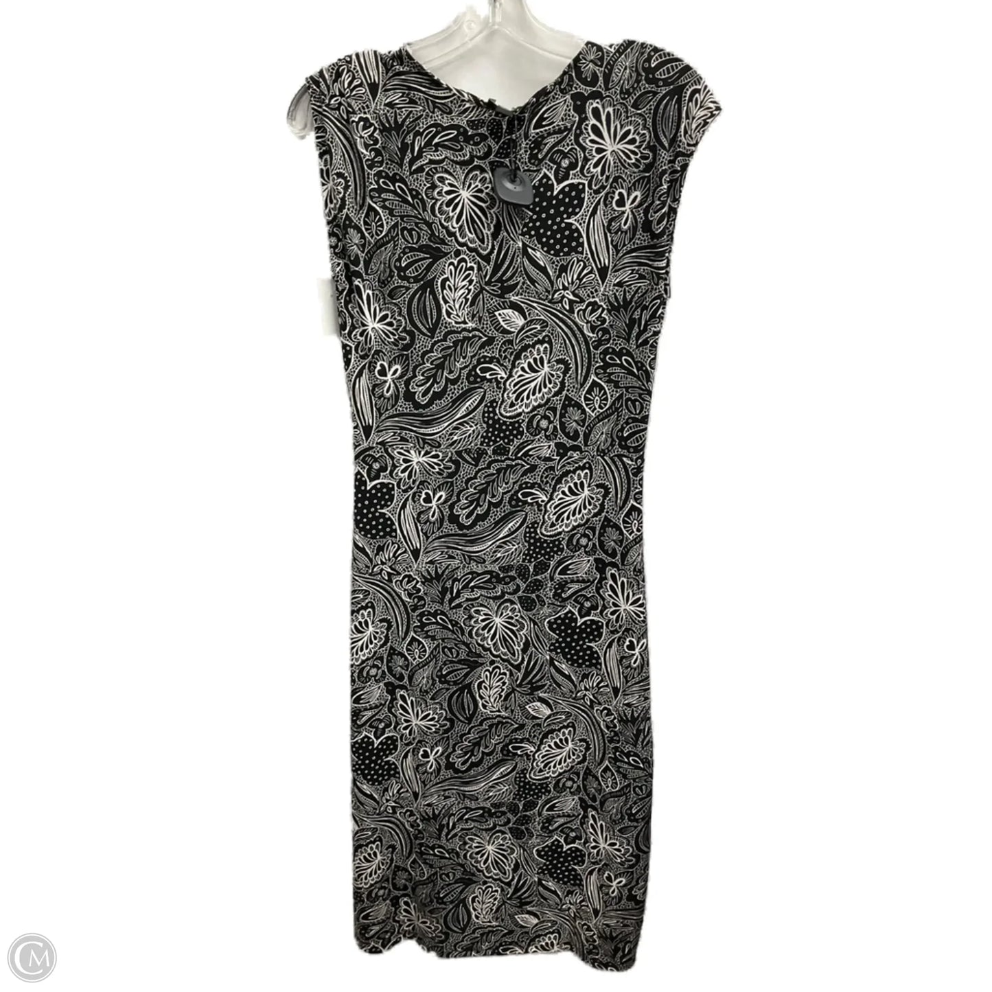 Dress Casual Midi By Ann Taylor In Black & White, Size: M