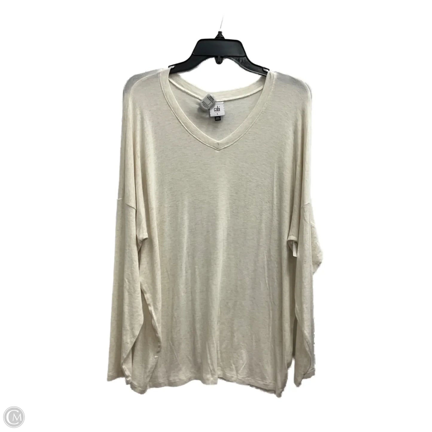 Top Long Sleeve By Cabi In Cream, Size: L