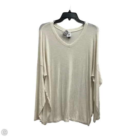 Top Long Sleeve By Cabi In Cream, Size: L