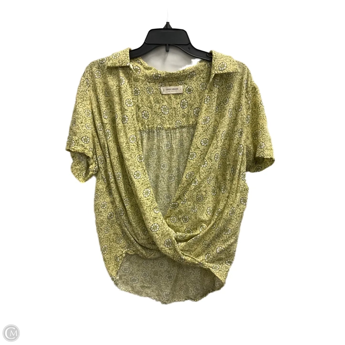 Top Short Sleeve By Lucky Brand In Floral Print, Size: L