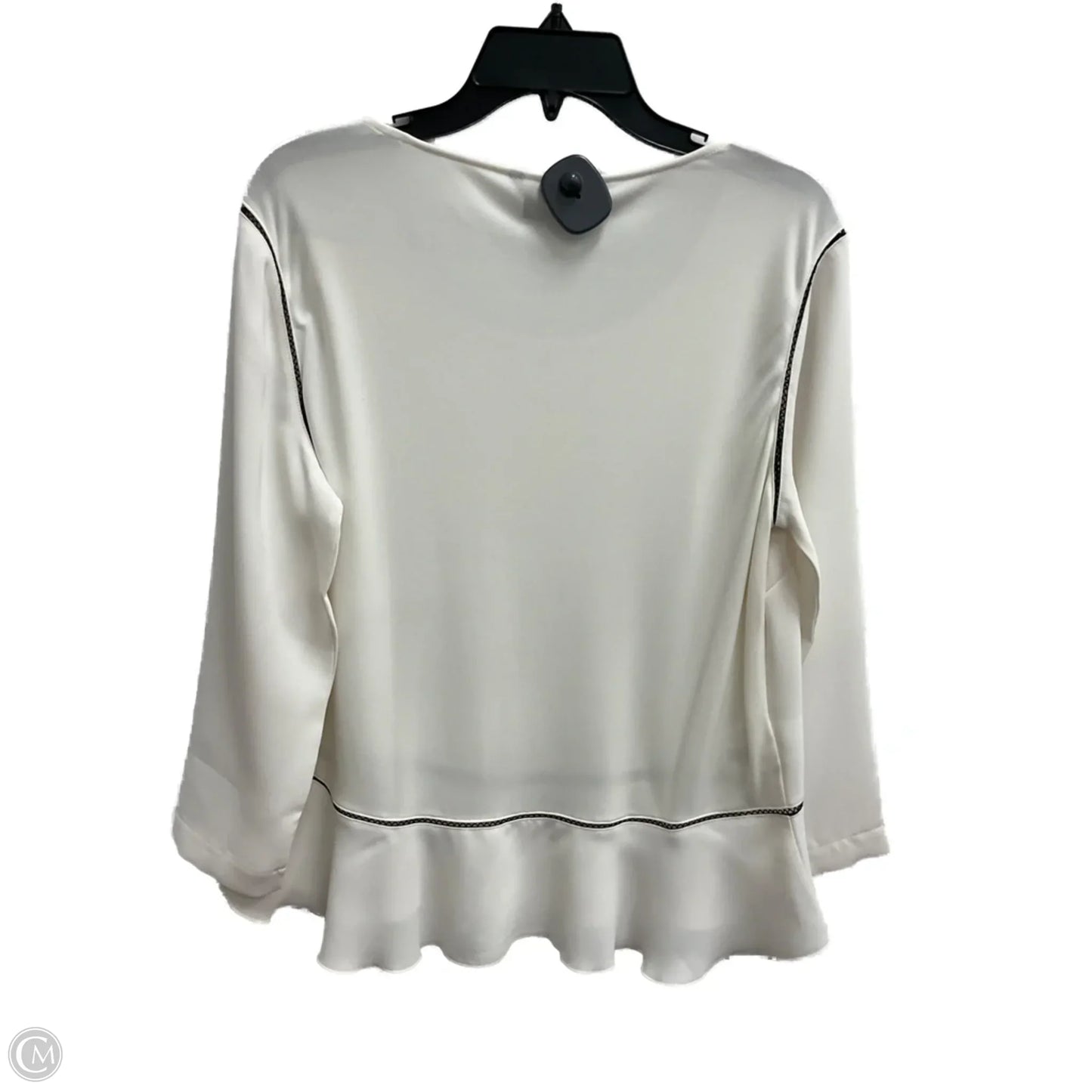 Top Long Sleeve By Ann Taylor In Blue & White, Size: M