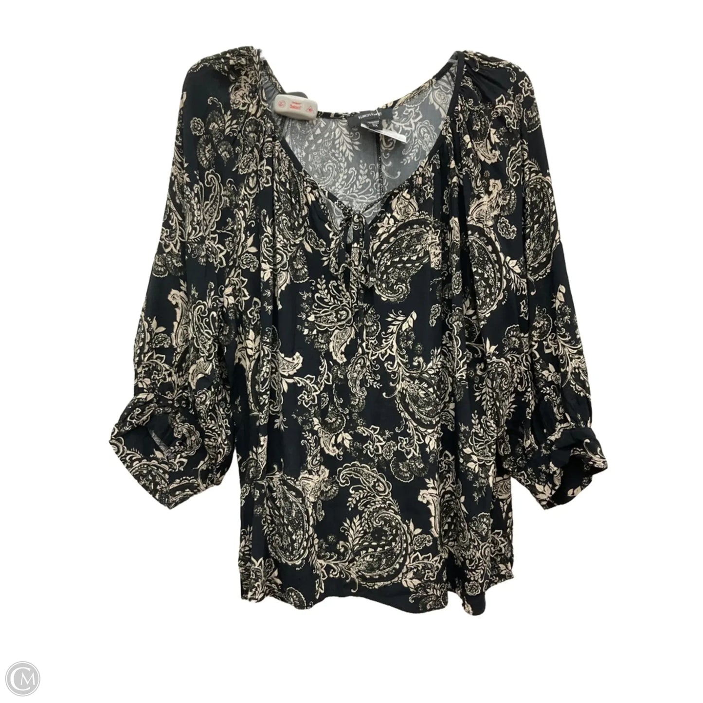 Top Long Sleeve By Karen Kane In Paisley Print, Size: 2x