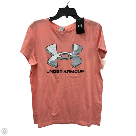 Athletic Top Short Sleeve By Under Armour In Pink, Size: L
