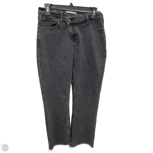 Jeans Straight By Abercrombie And Fitch In Black Denim, Size: 8