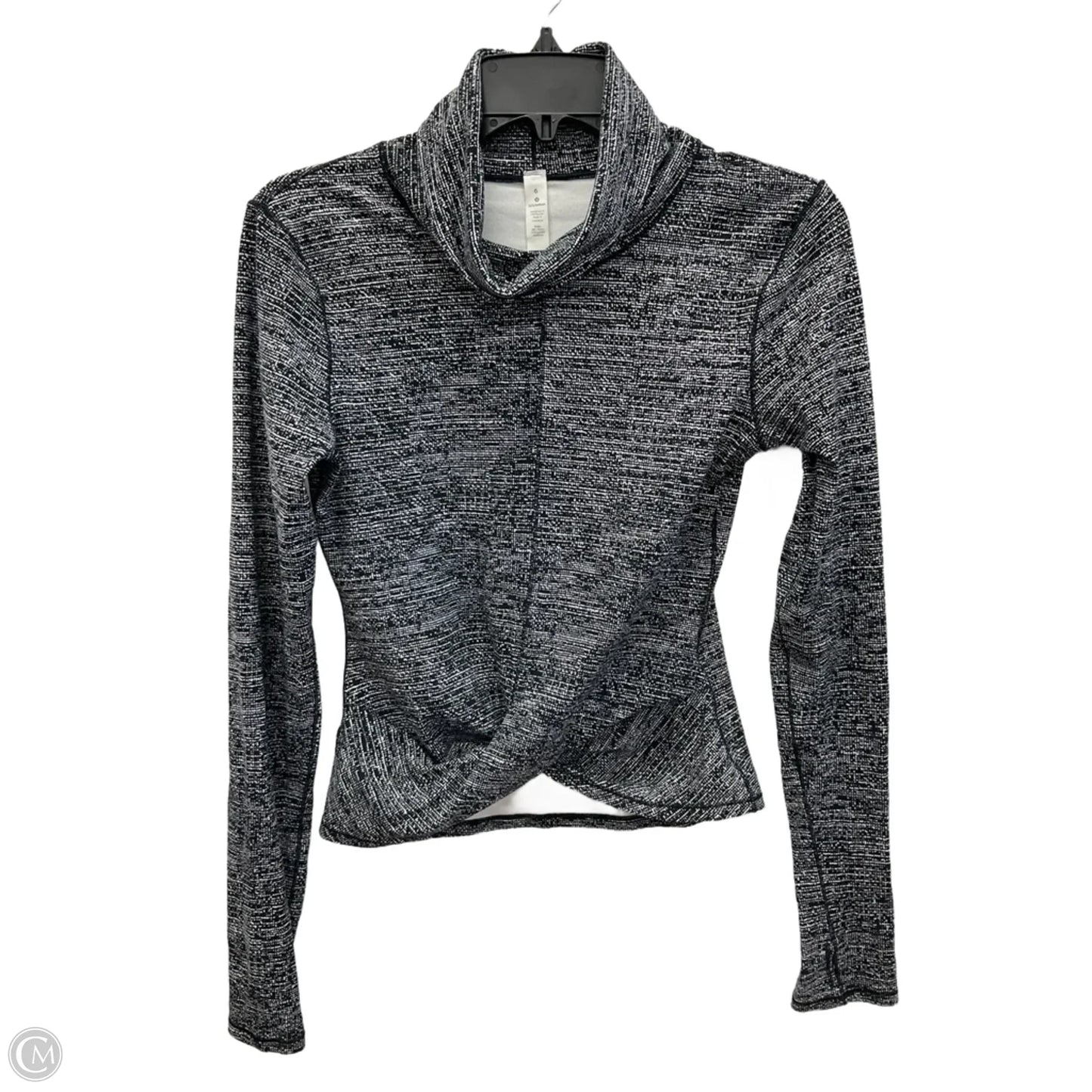 Athletic Top Long Sleeve Collar By Lululemon In Black, Size: 6