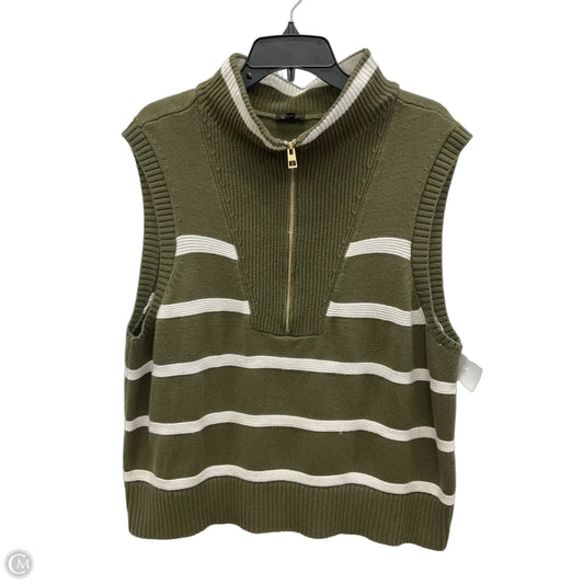 Top Sleeveless By Talbots In Green & White, Size: 1x