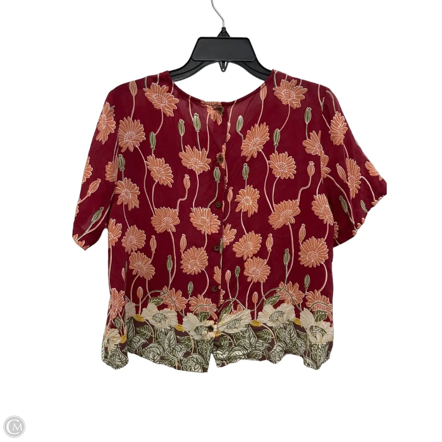 Top Short Sleeve By Madewell In Floral Print, Size: L