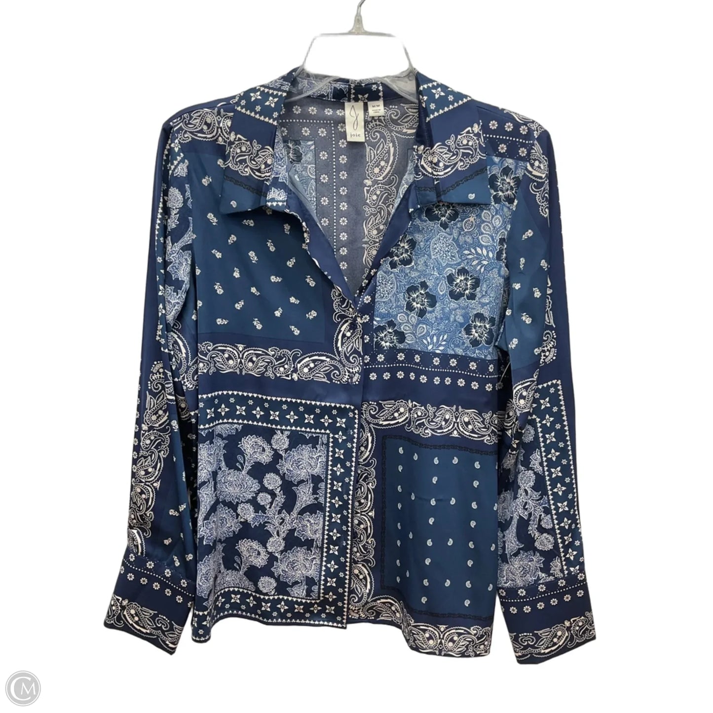 Blouse Long Sleeve By Joie In Paisley Print, Size: M