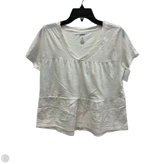 Top Short Sleeve By Sonoma In White, Size: M