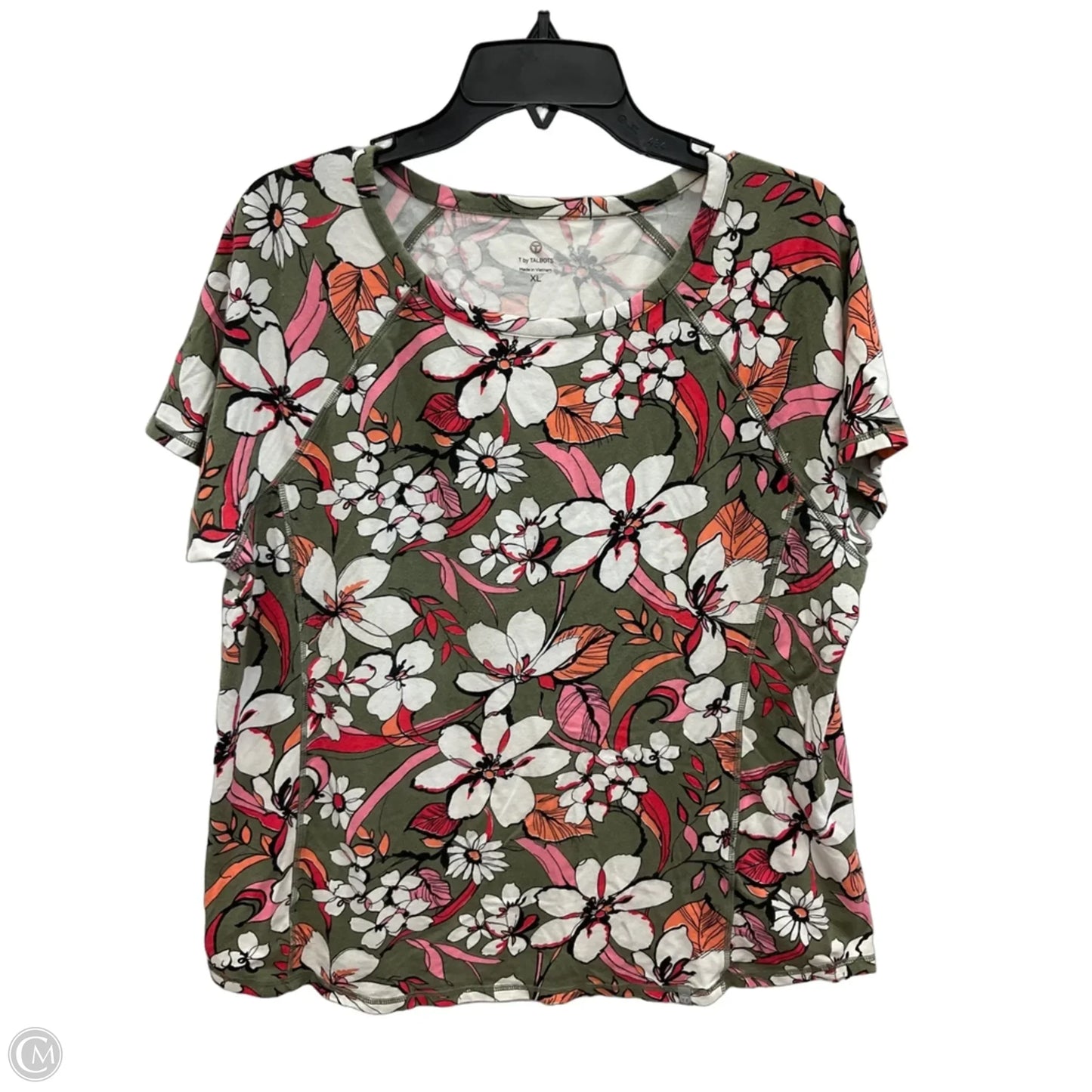 Top Short Sleeve By Talbots In Floral Print, Size: Xl