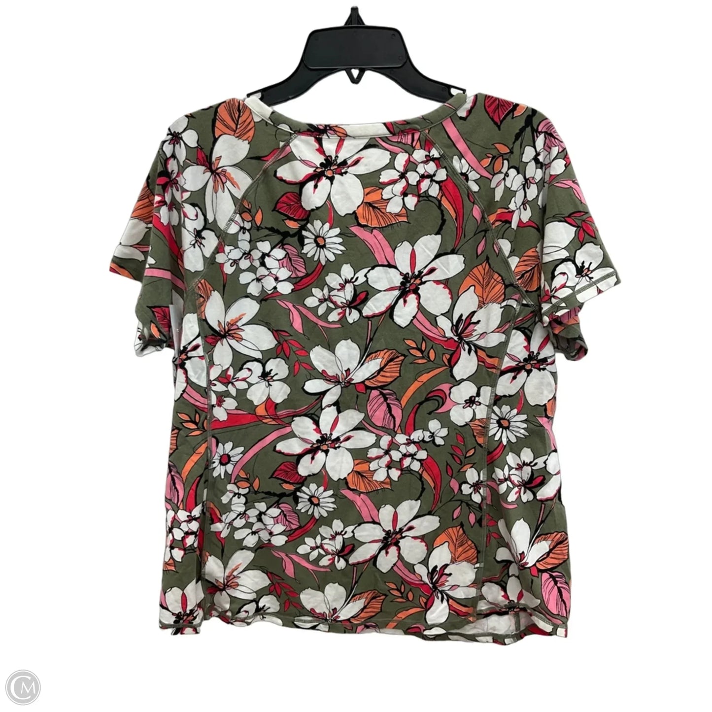Top Short Sleeve By Talbots In Floral Print, Size: Xl