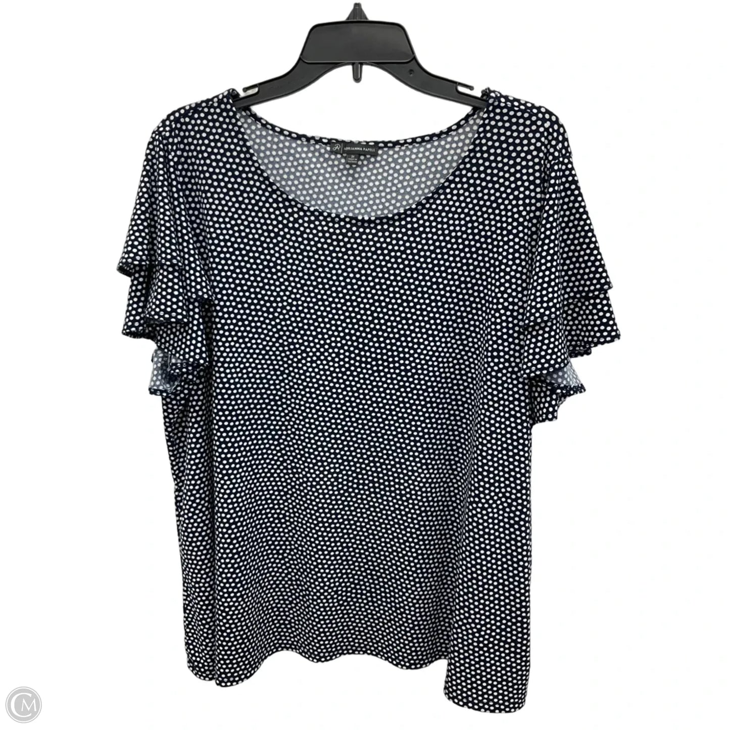 Top Short Sleeve By Adrianna Papell In Polkadot Pattern, Size: 2x