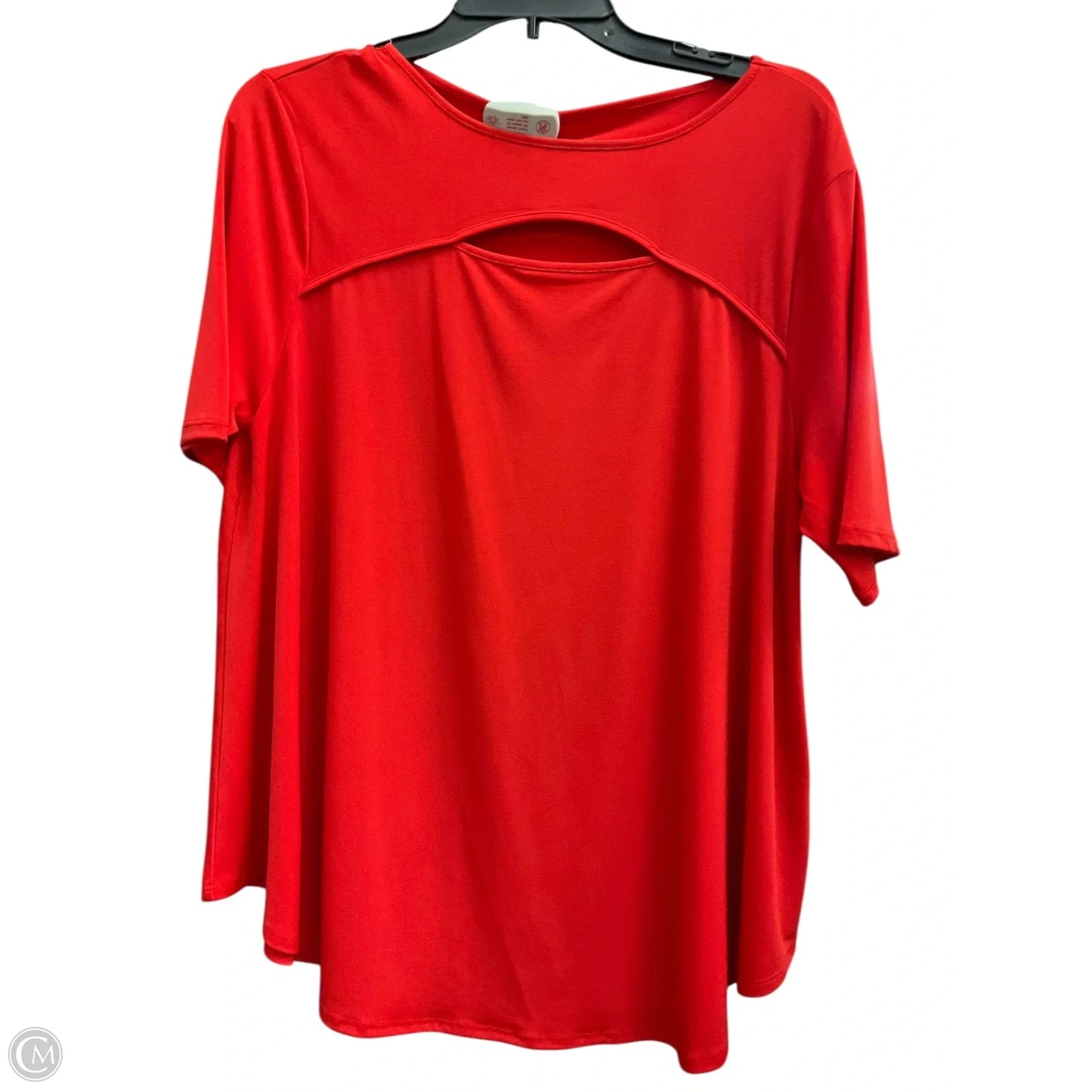 Top Short Sleeve Basic By Chicos In Red, Size: L