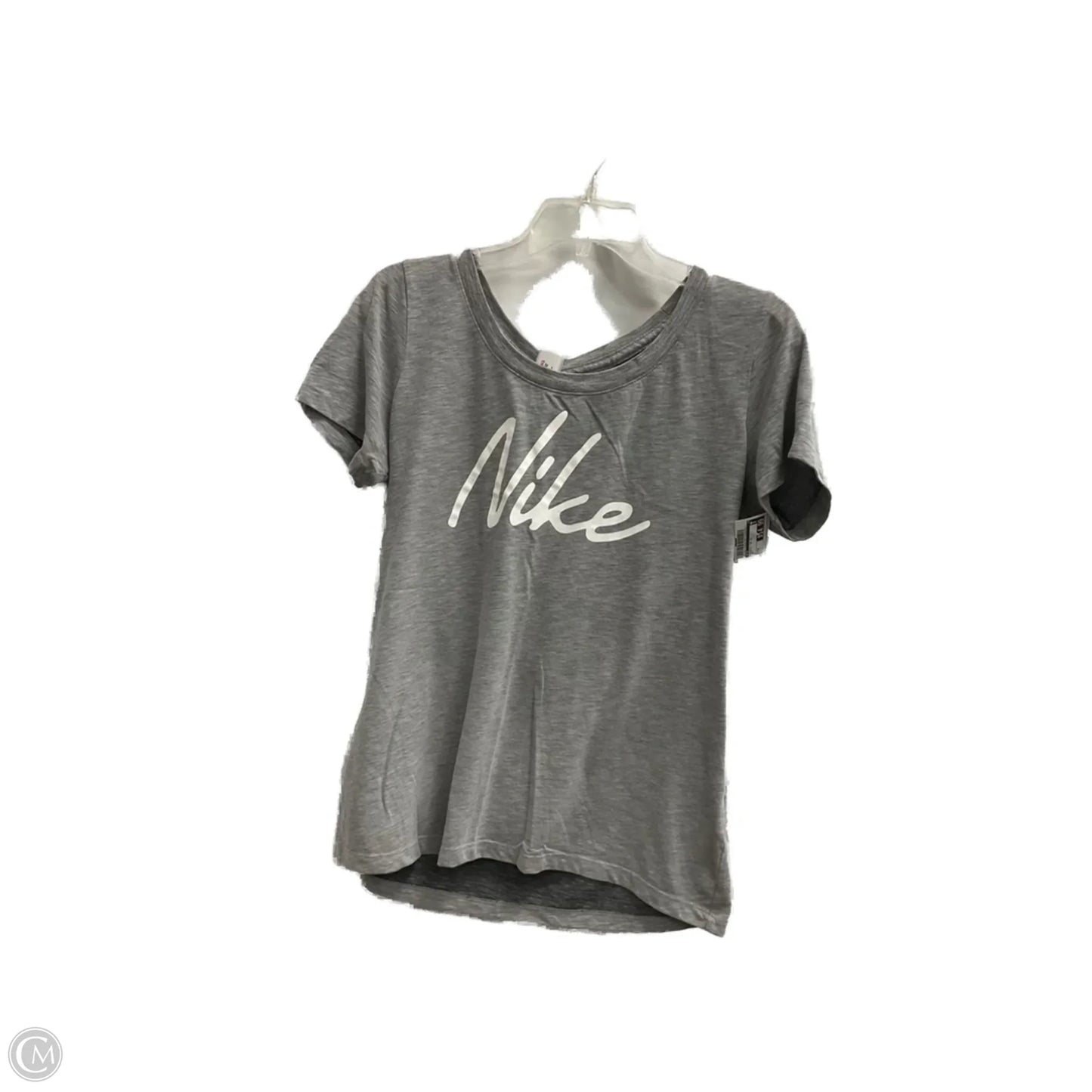 Athletic Top Short Sleeve By Nike In Grey, Size: M