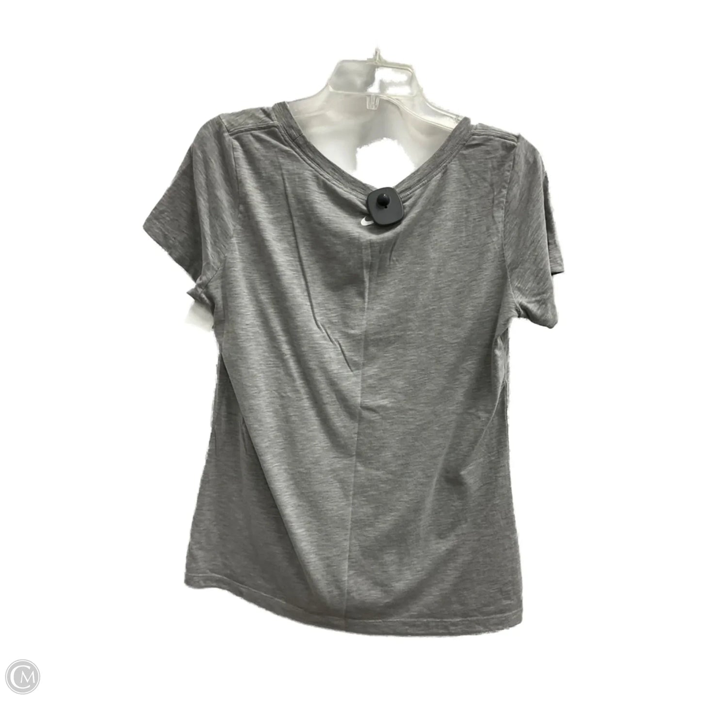 Athletic Top Short Sleeve By Nike In Grey, Size: M