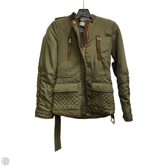 Jacket Puffer & Quilted By Zara Basic In Green, Size: Xs