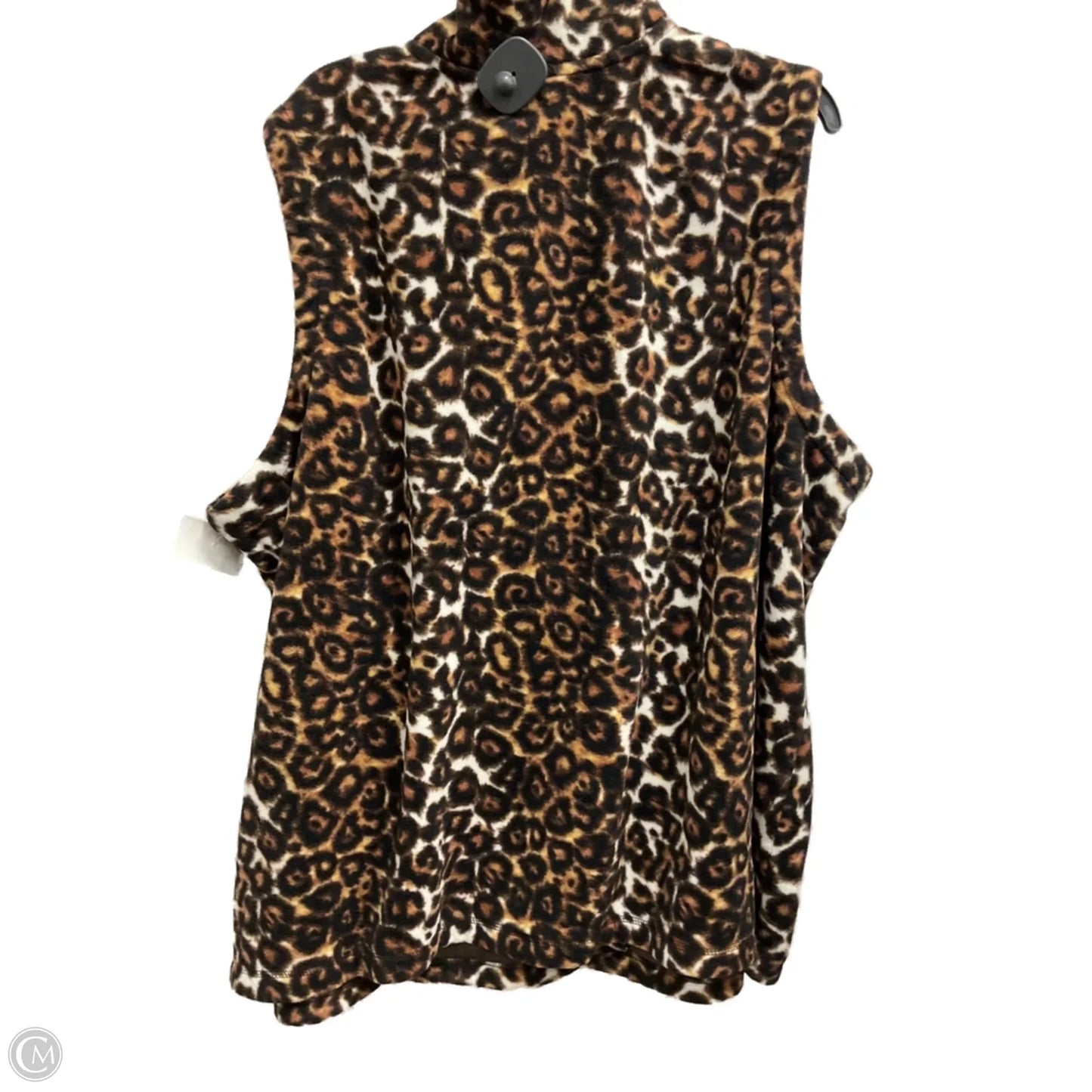 Vest Faux Fur & Sherpa By Laura Scott In Animal Print, Size: 3x