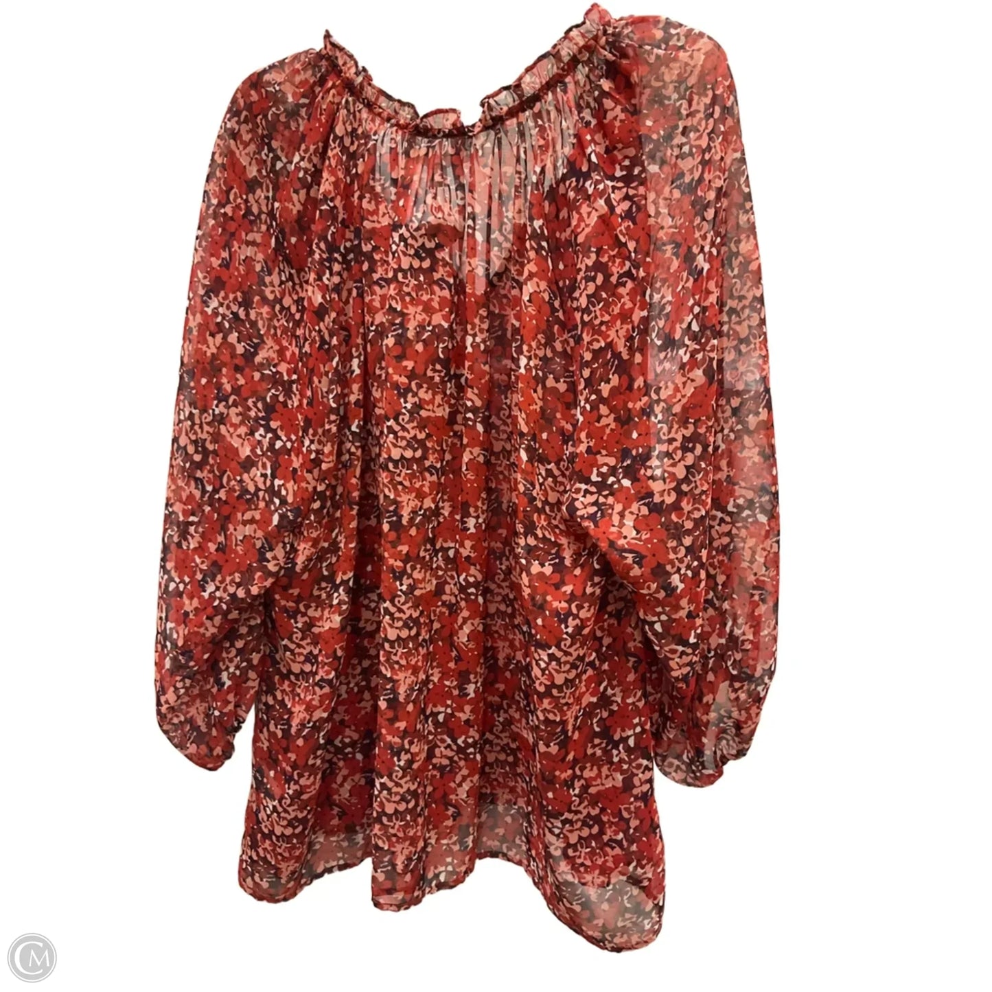 Top Long Sleeve By Chelsea And Theodore In Red, Size: 3x