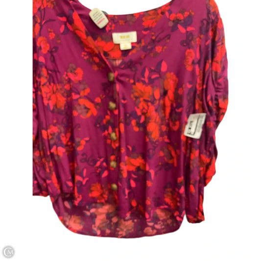 Top Short Sleeve By Maeve In Purple, Size: Mp