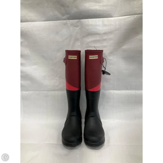 Boots Rain By Hunter In Black & Red, Size: 6