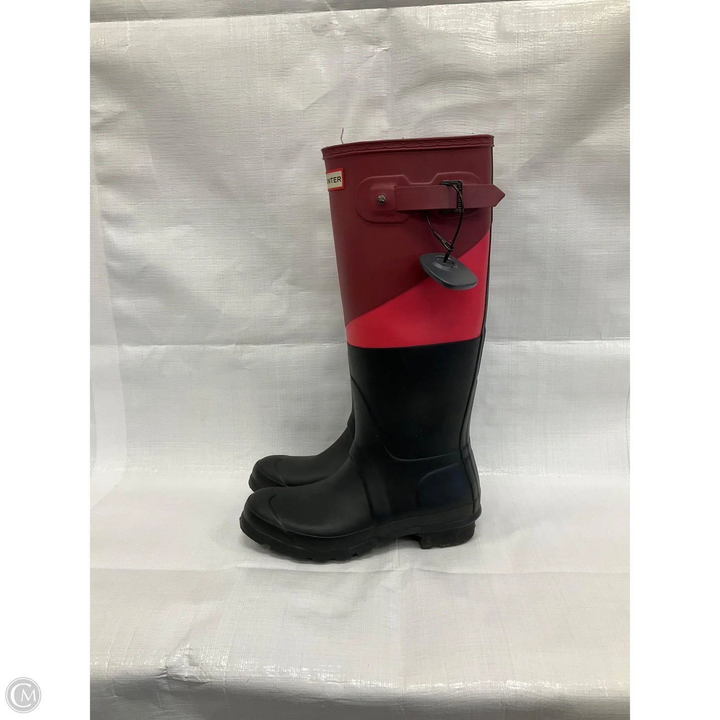 Boots Rain By Hunter In Black & Red, Size: 6