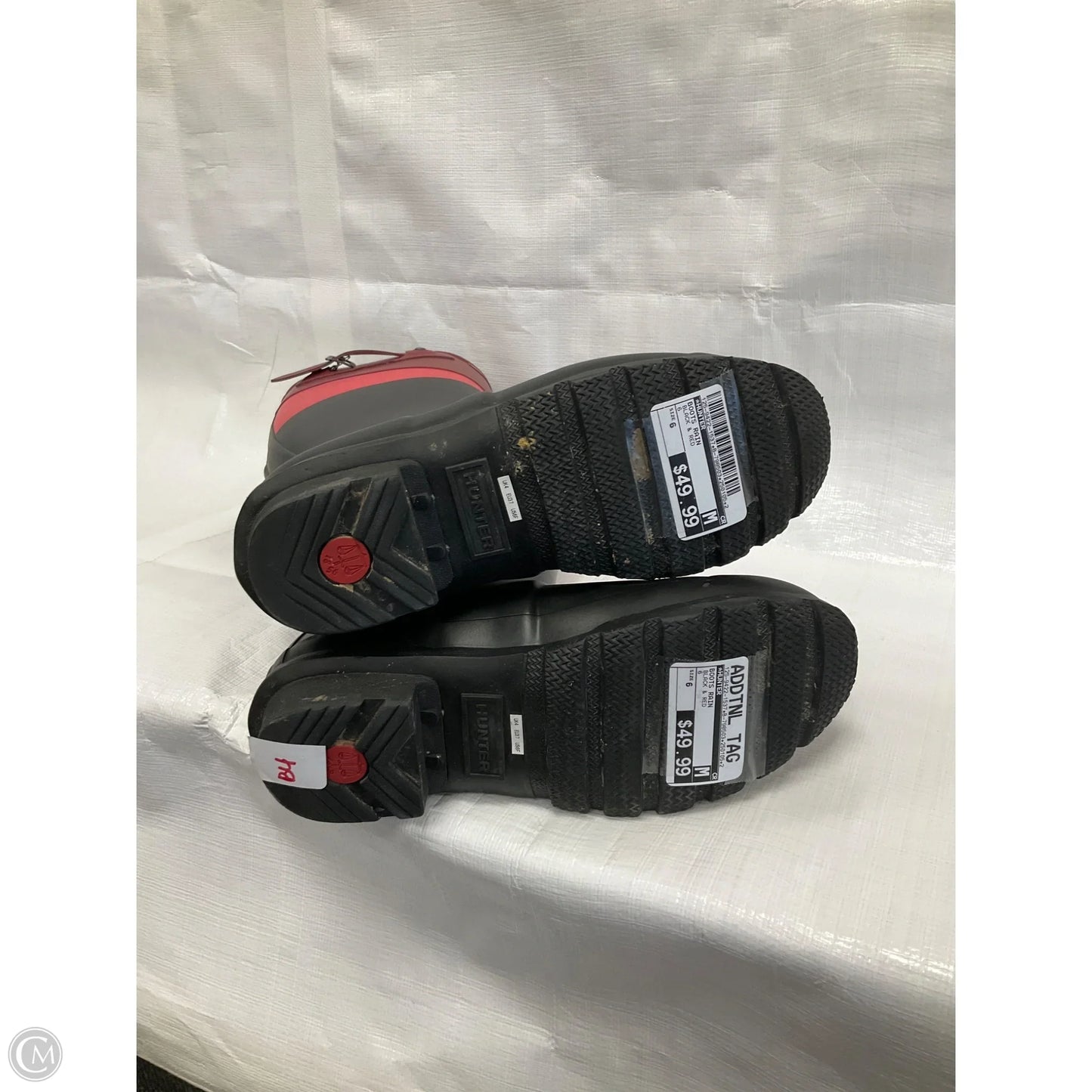 Boots Rain By Hunter In Black & Red, Size: 6