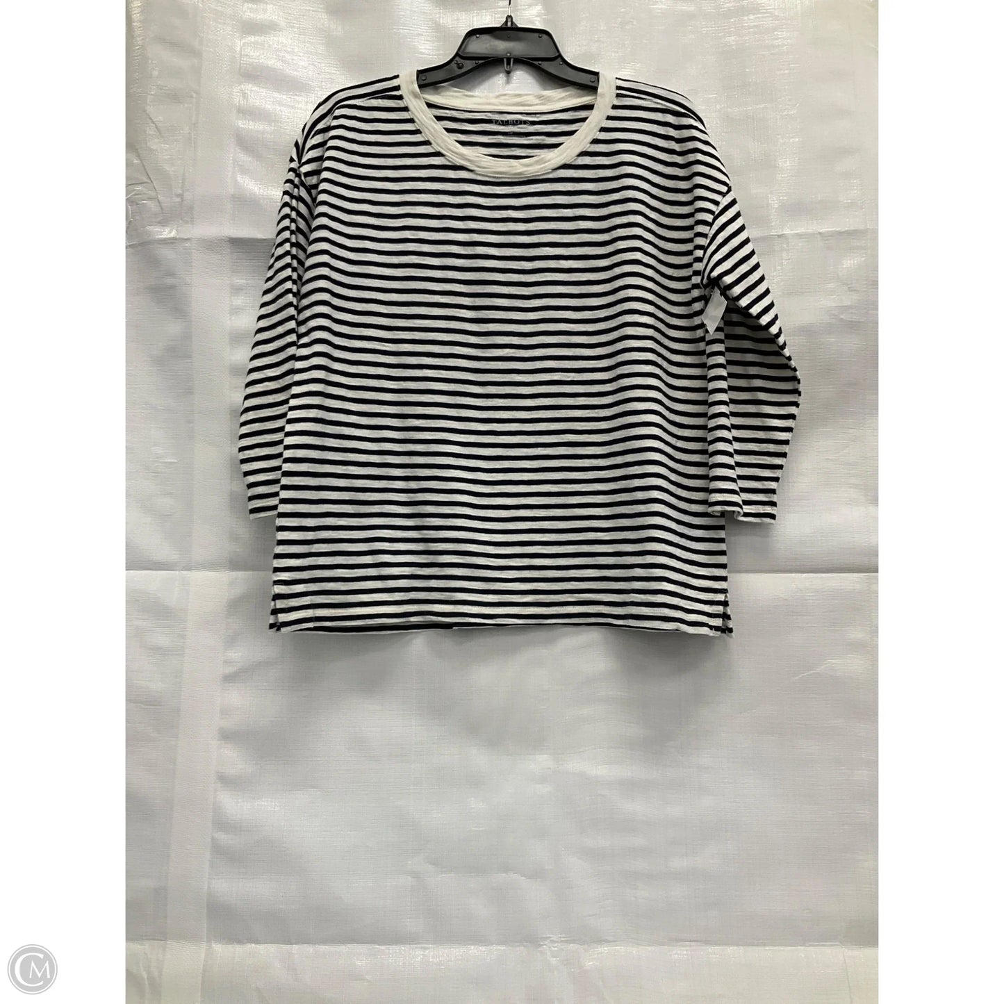 Top 3/4 Sleeve By Talbots In Striped Pattern, Size: Lp