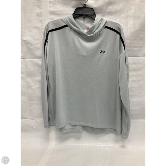 Athletic Top Long Sleeve Hoodie By Under Armour In Grey, Size: M
