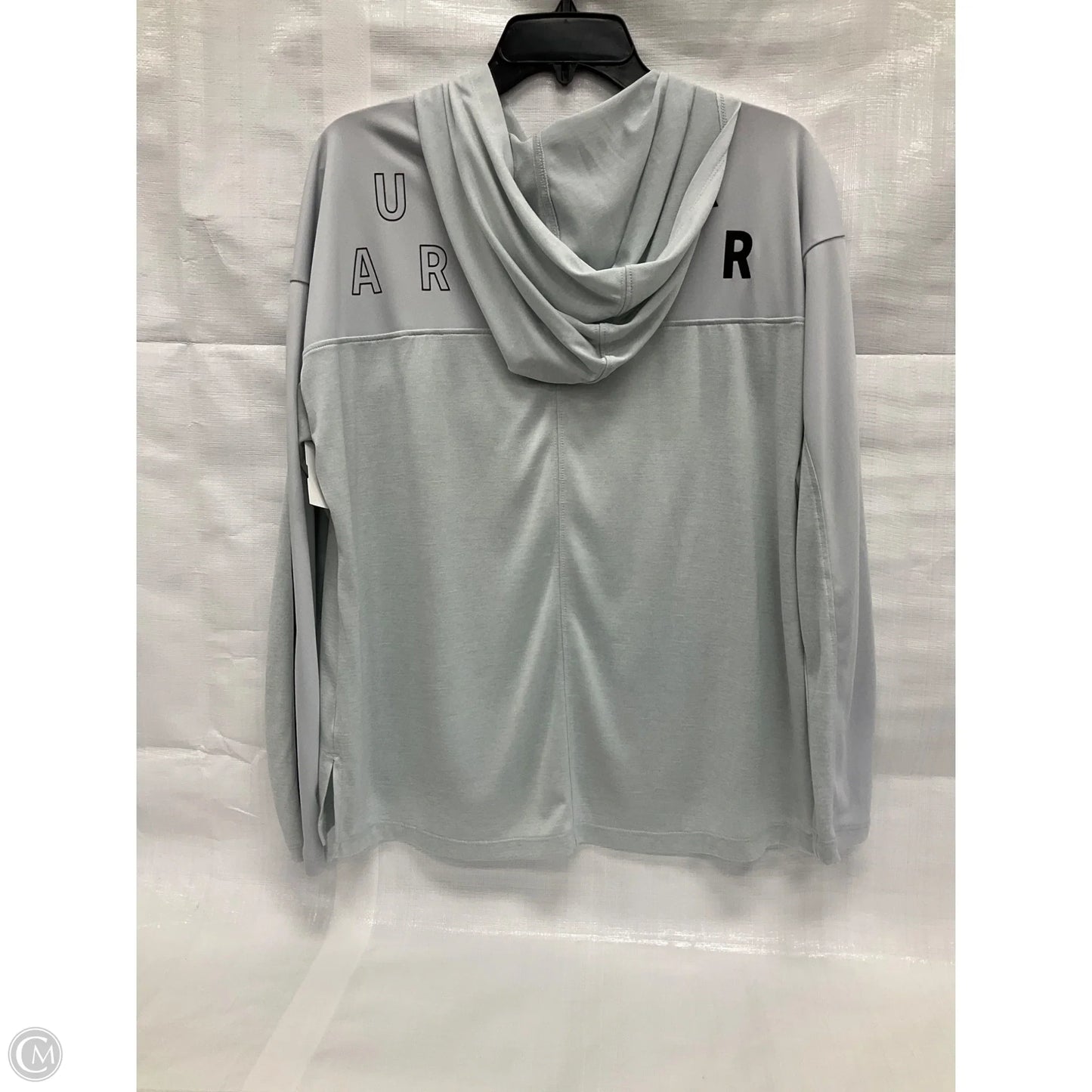 Athletic Top Long Sleeve Hoodie By Under Armour In Grey, Size: M