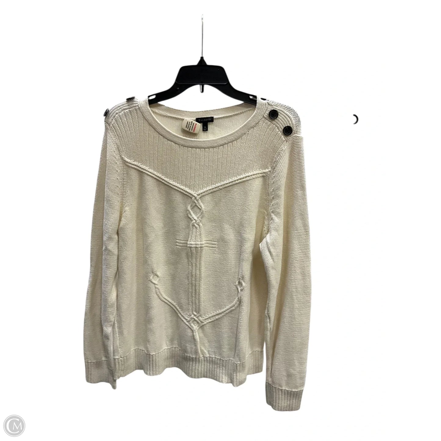 Sweater By Talbots In Cream, Size: Xl