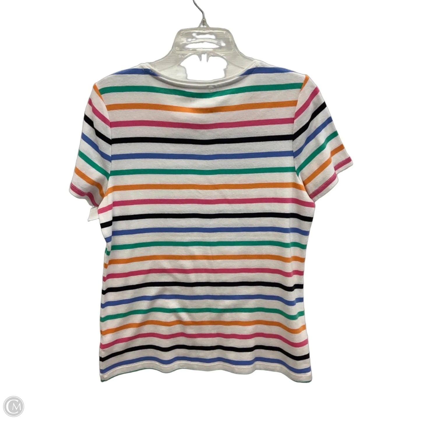 Top Short Sleeve Basic By Talbots In Striped Pattern, Size: L
