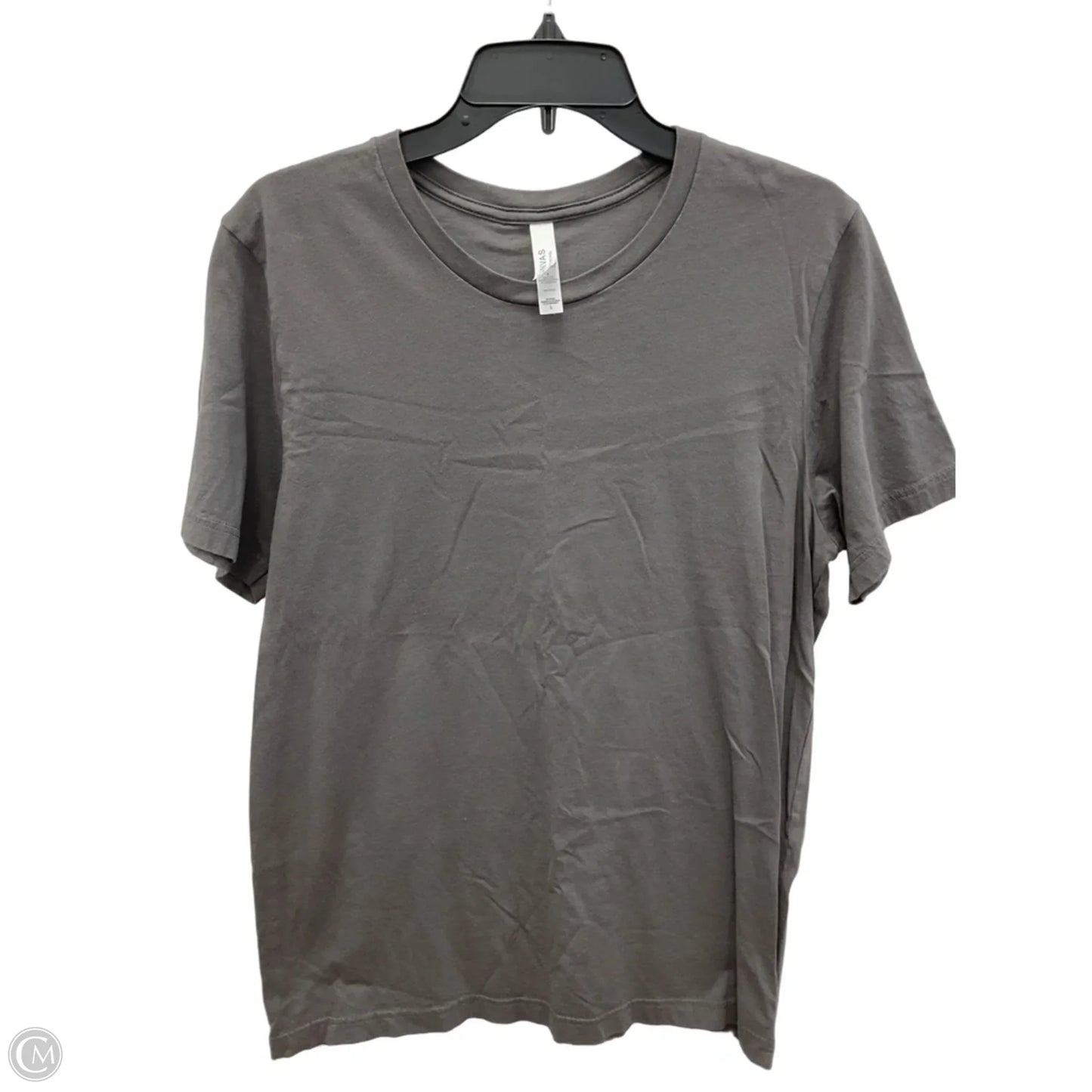 Top Short Sleeve Basic By Canvas In Grey, Size: L