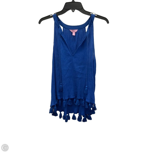Top Sleeveless Designer By Lilly Pulitzer In Blue, Size: Xl