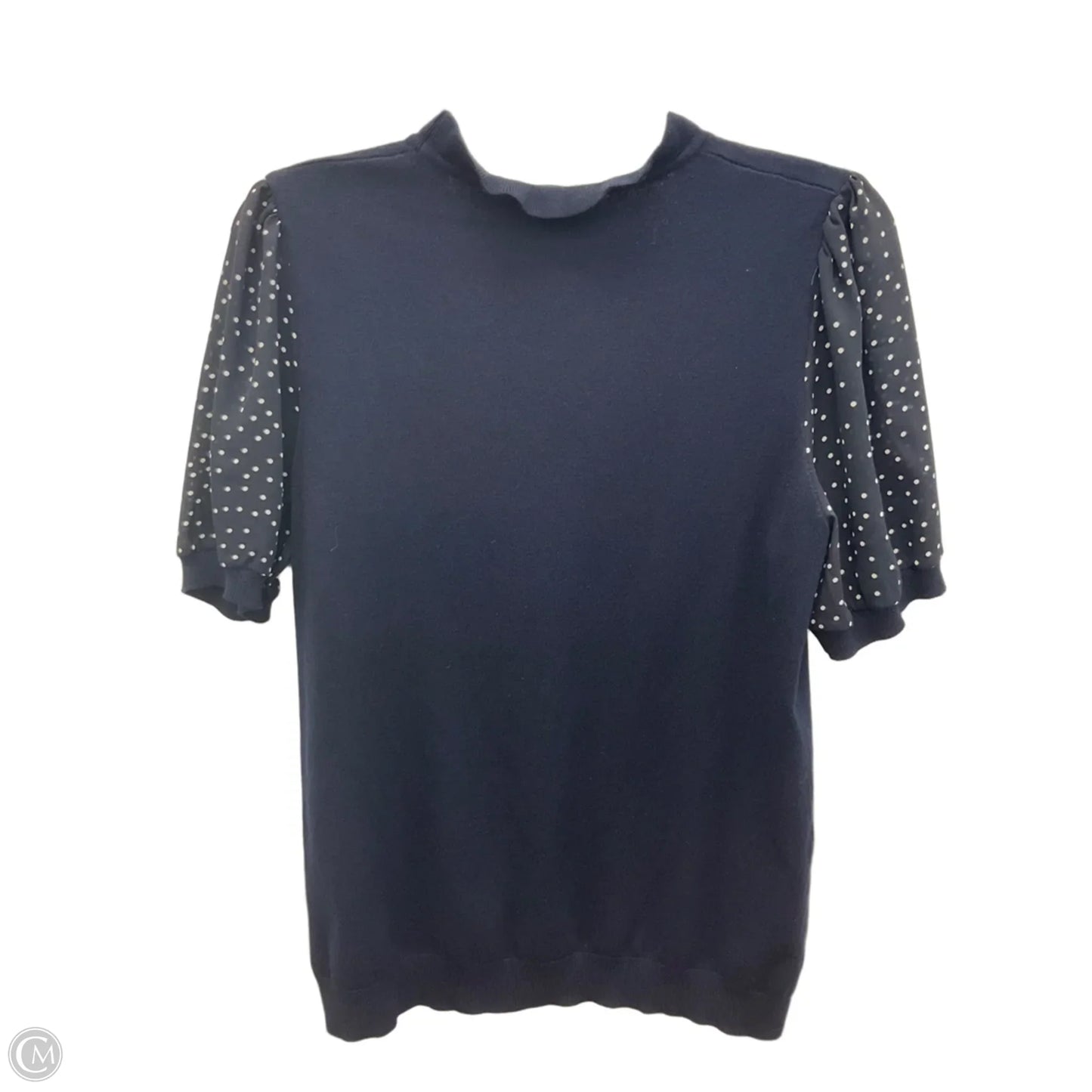 Top Short Sleeve By Adrianna Papell In Navy, Size: M