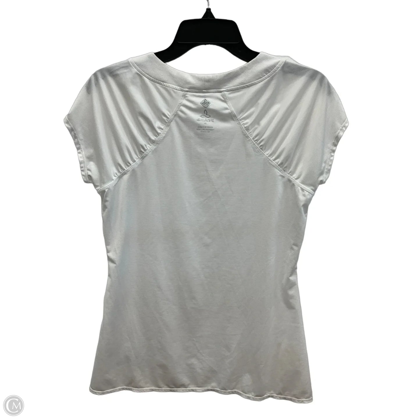 Athletic Top Short Sleeve By Prana In White, Size: M