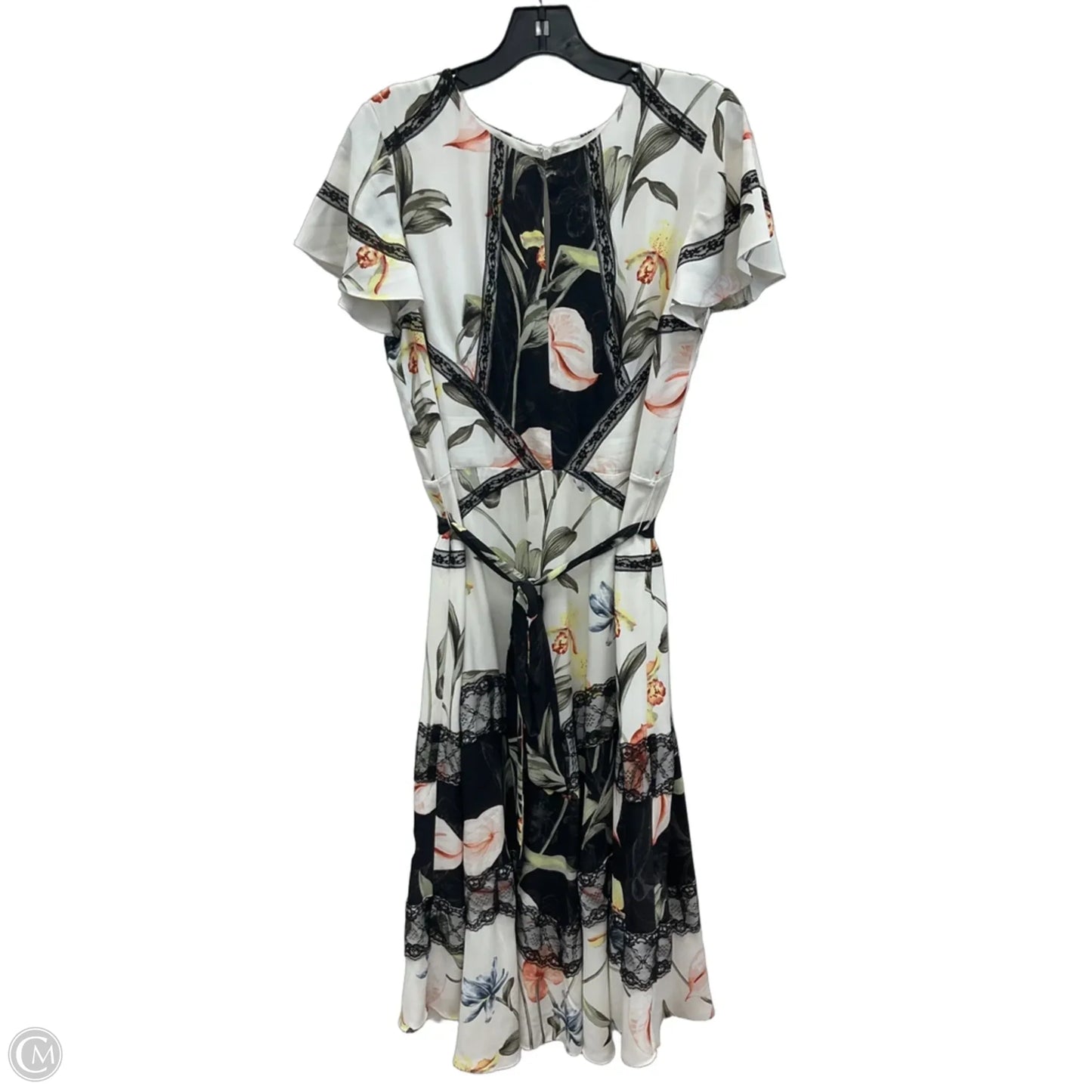 Dress Casual Midi By White House Black Market In Floral Print, Size: Xl